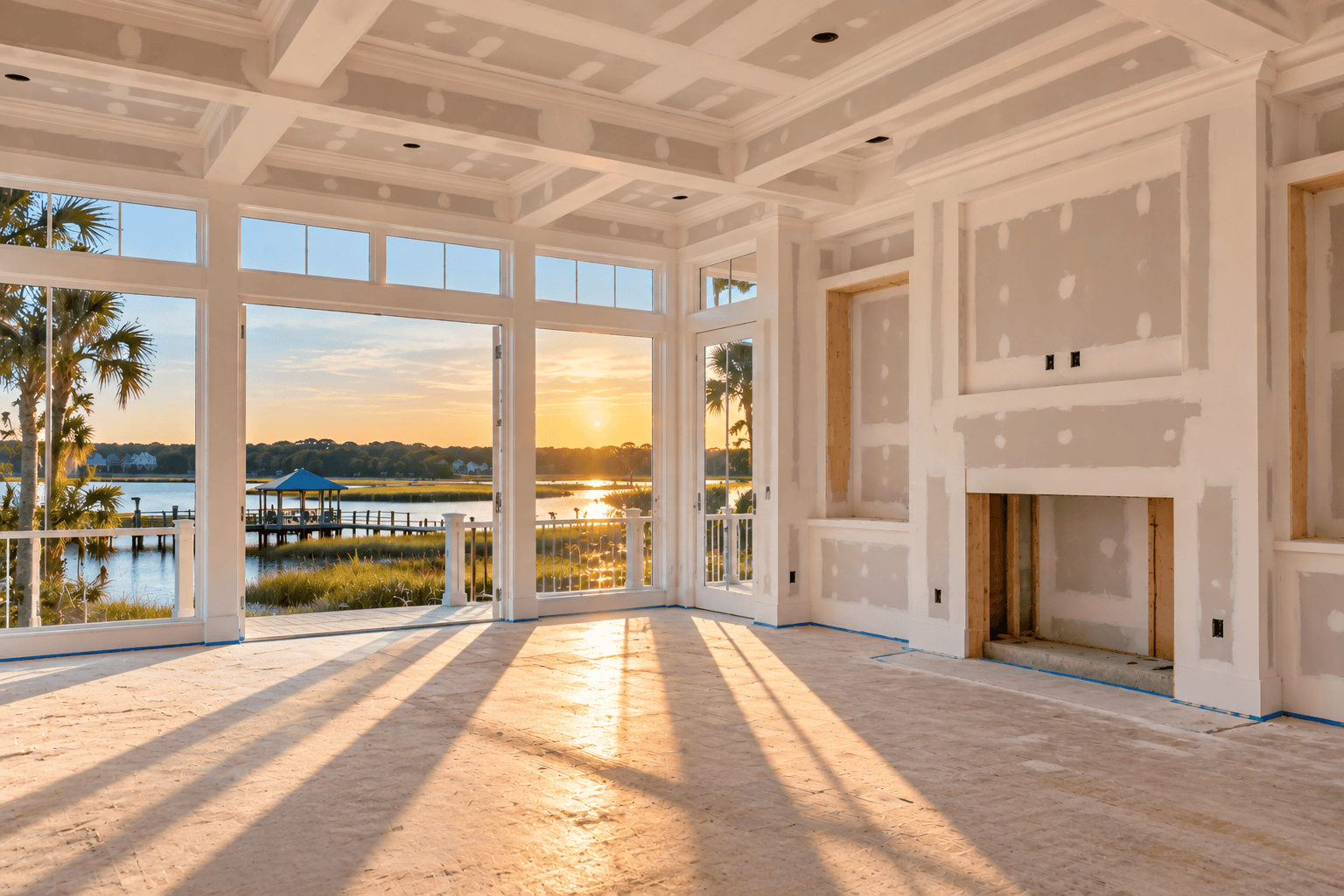 Drywall repair and finishing in a coastal home in Little River, SC
